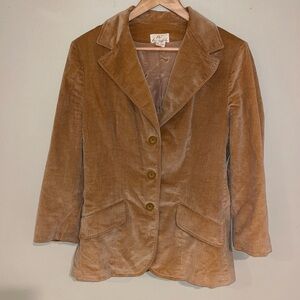 Ah! Austin Hill Women’s Velvet Blazer Camel Tan Academia Equestrian 14